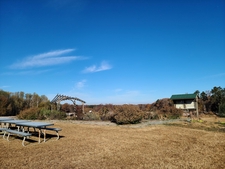 A landscape view of the Pollinator Haven Garden in early winter