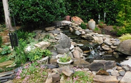 Waterfall is start of dry stream bed