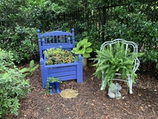 Shady area with child's bed