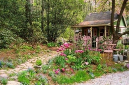 Cottage garden in spring